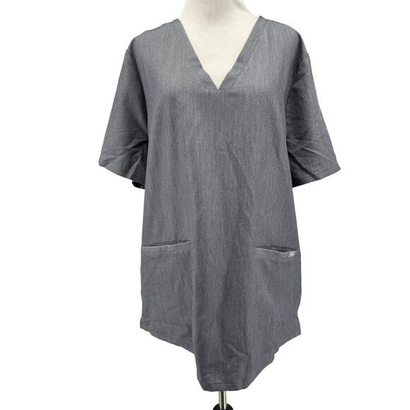 FIGS Women's Gray Short Sleeve Casma Three-Pocket Scrub Top Size XXL - Picture 1 of 5